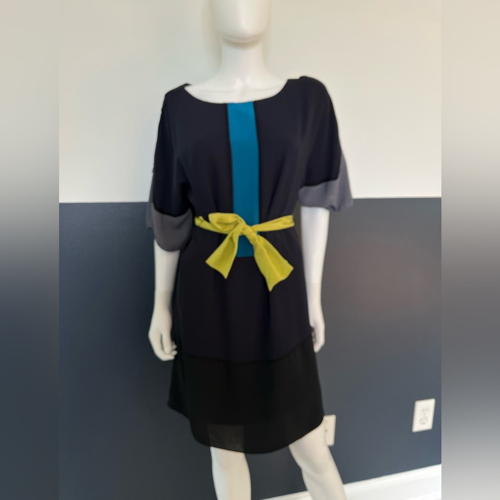 Black multi color dress